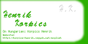 henrik korpics business card